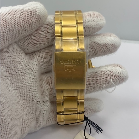 Seiko gold tone automatic SNKM94KS watch - Picture 5 of 7